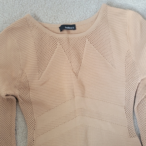 sexy beige tan bodycon dress - Picture 1 of 4